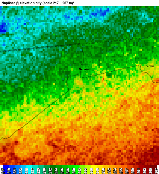 Napāsar elevation map