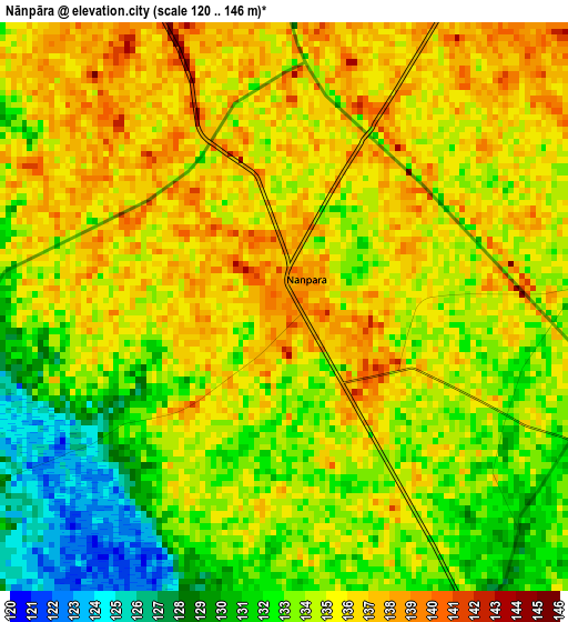 Nānpāra elevation map