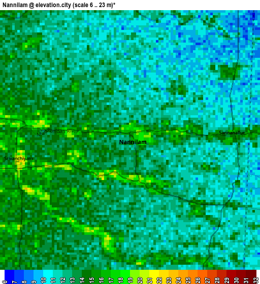 Nannilam elevation map