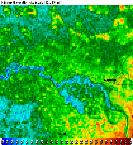 Nāmrup elevation map