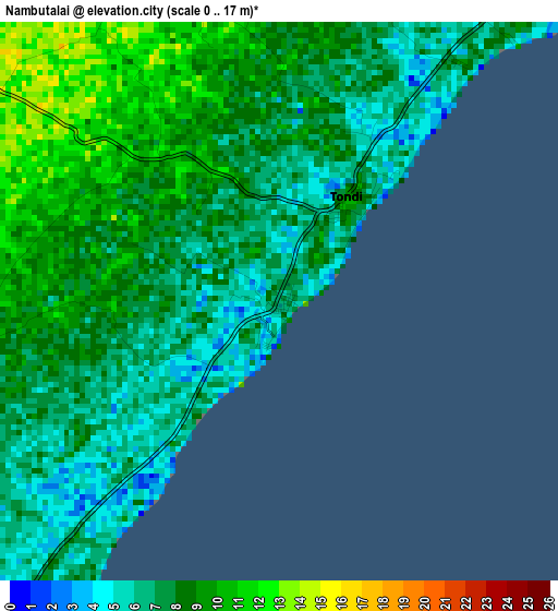 Nambutalai elevation map