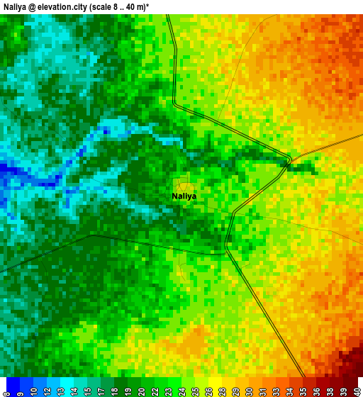 Naliya elevation map