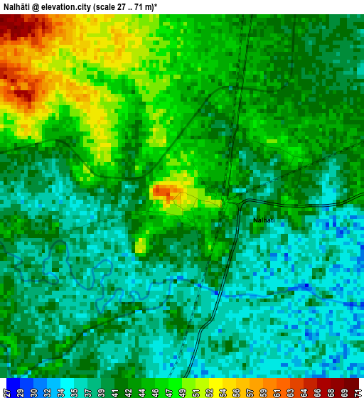 Nalhāti elevation map