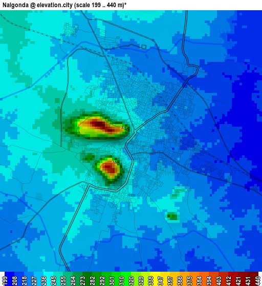 Nalgonda elevation map