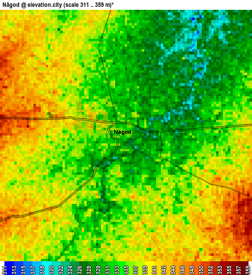 Nāgod elevation map