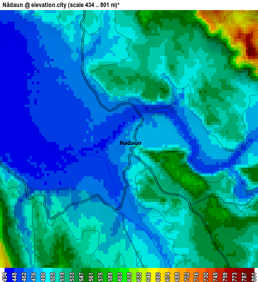 Nādaun elevation map