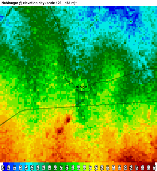 Nabīnagar elevation map