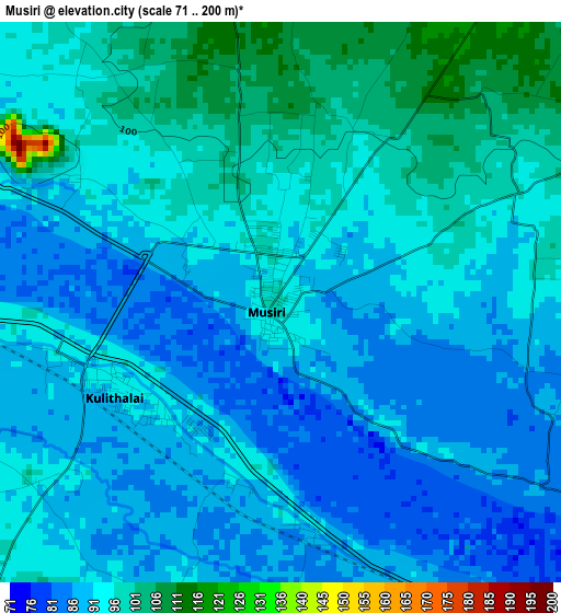 Musiri elevation map