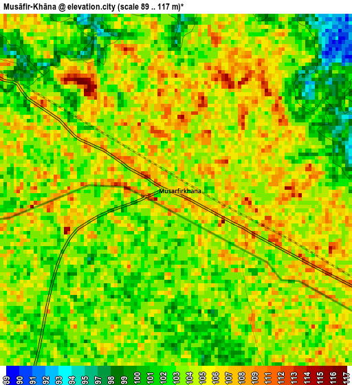 Musāfir-Khāna elevation map