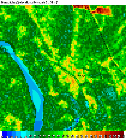 Muragācha elevation map