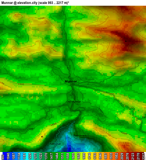 Munnar elevation map