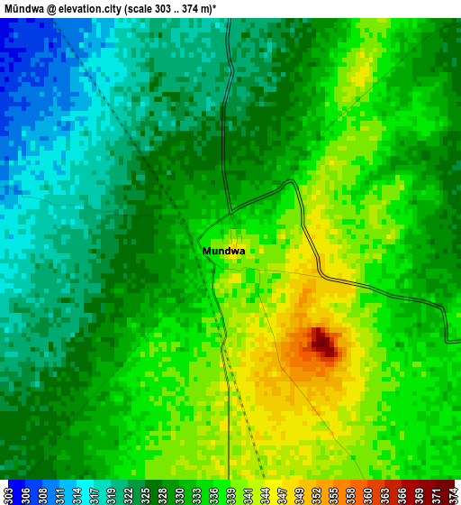 Mūndwa elevation map