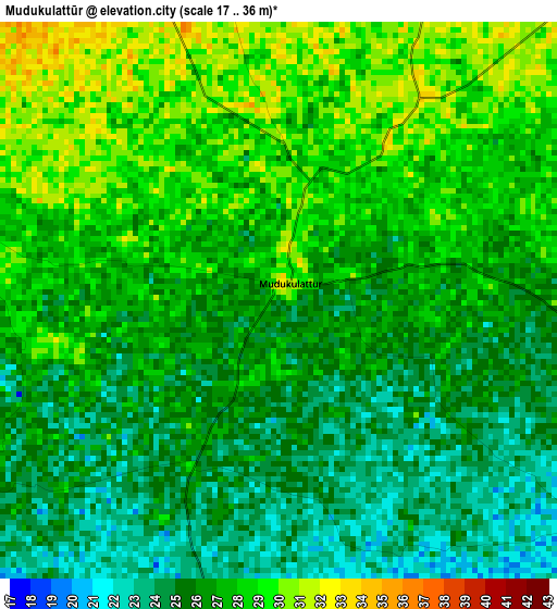 Mudukulattūr elevation map