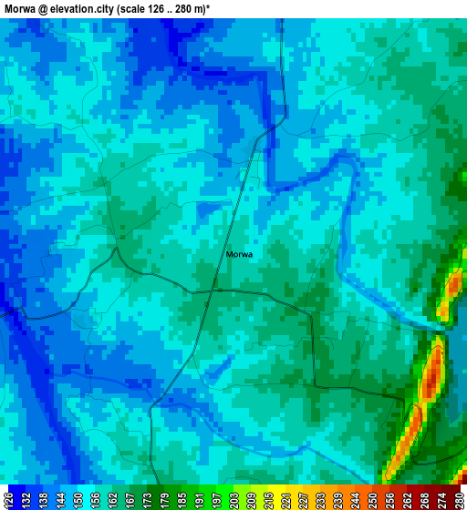 Morwa elevation map