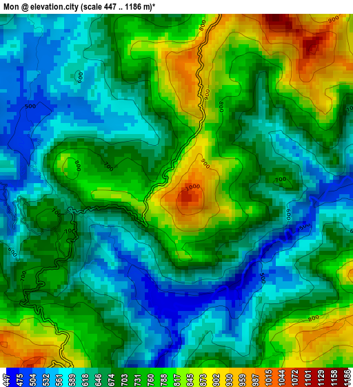 Mon elevation map