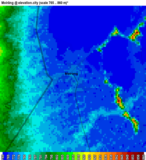 Moirāng elevation map