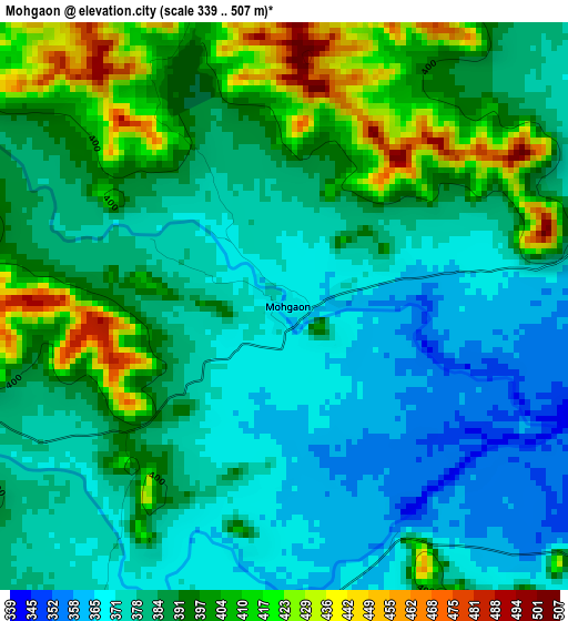 Mohgaon elevation map