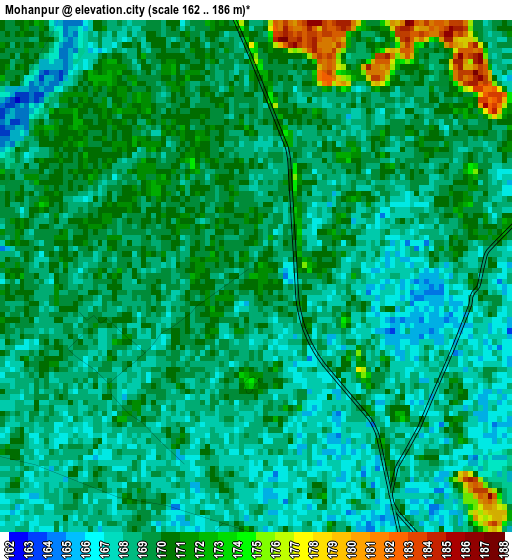 Mohanpur elevation map