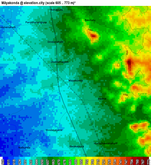 Māyakonda elevation map