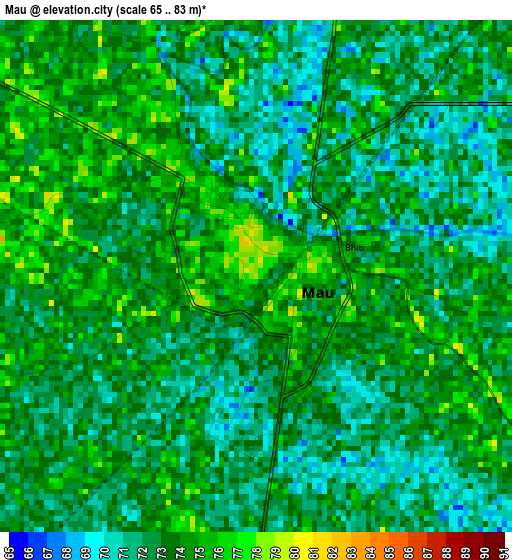 Mau elevation map