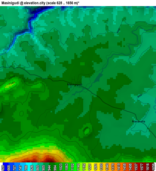 Masinigudi elevation map