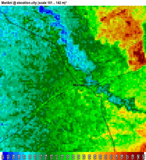 Mariāni elevation map