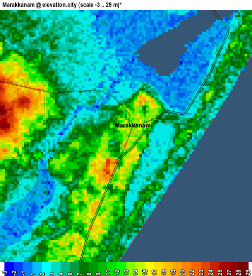 Marakkanam elevation map
