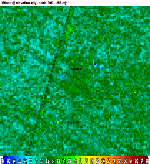 Mānsa elevation map