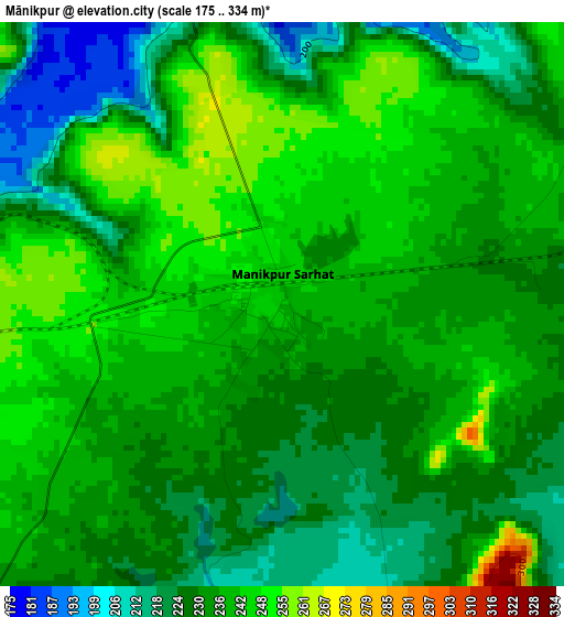 Mānikpur elevation map