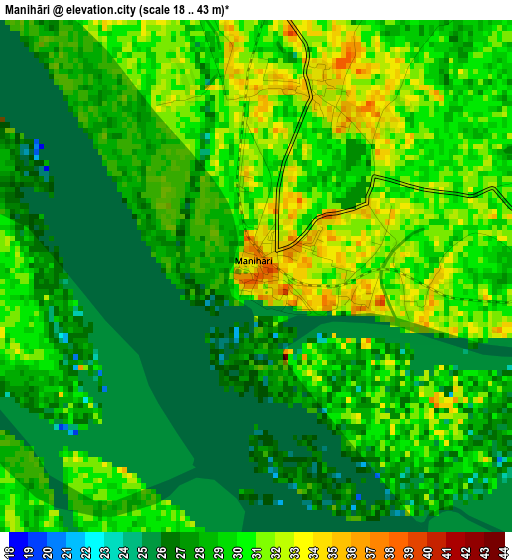 Manihāri elevation map