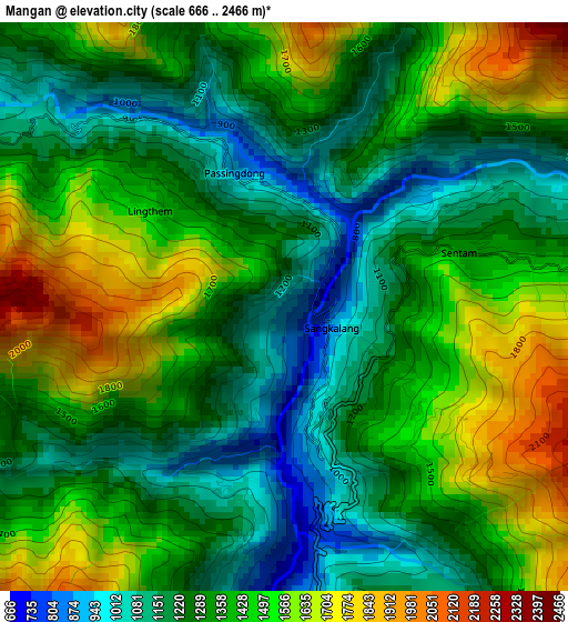 Mangan elevation map