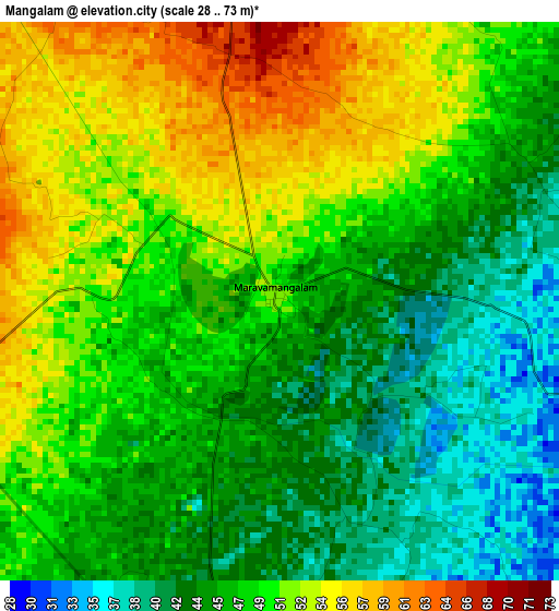 Mangalam elevation map