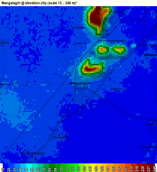 Mangalagiri elevation map