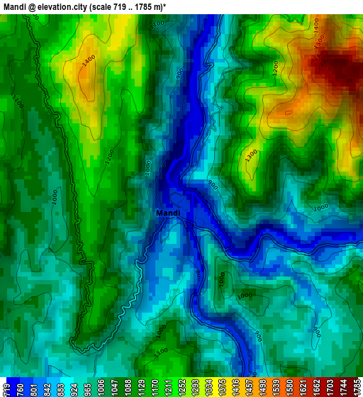 Mandi elevation map