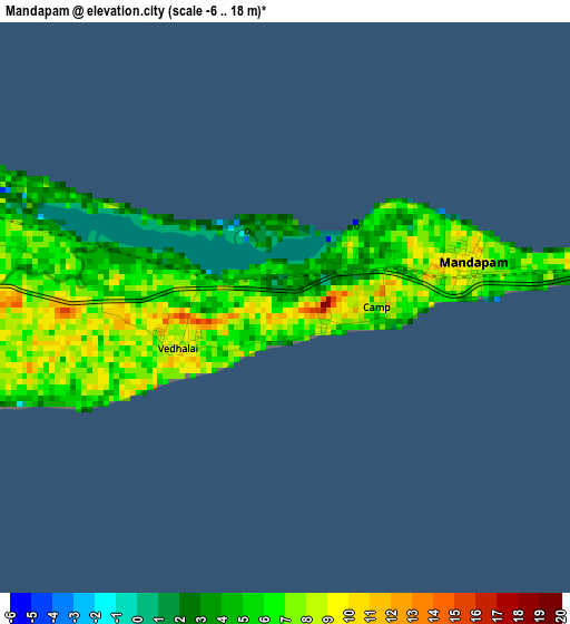 Mandapam elevation map