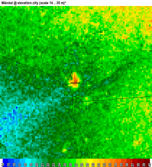 Māndal elevation map