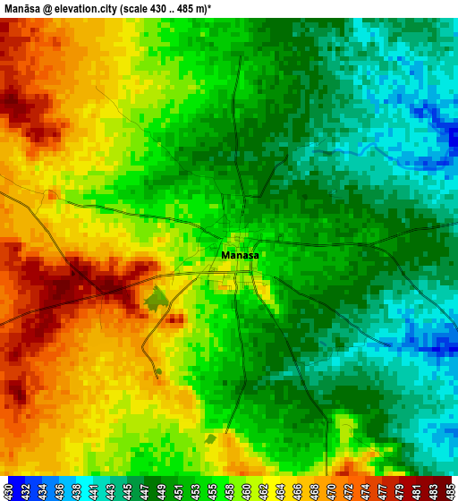 Manāsa elevation map