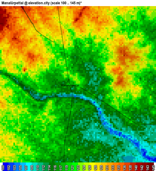 Manalūrpettai elevation map