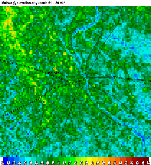Mairwa elevation map