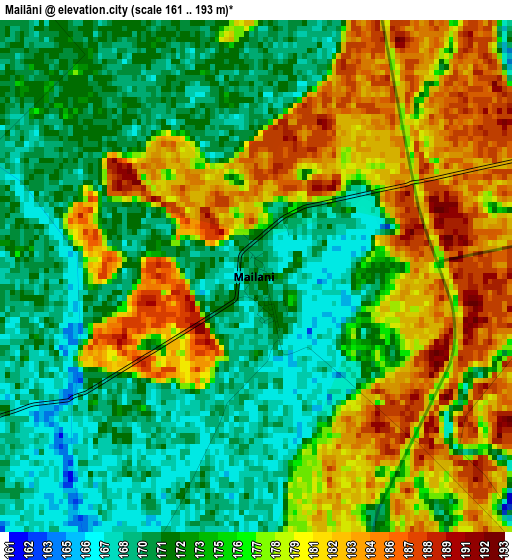 Mailāni elevation map