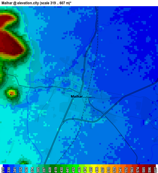 Maihar elevation map