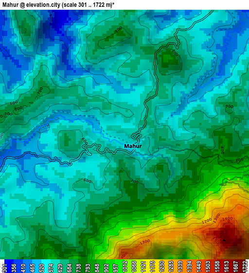 Mahur elevation map