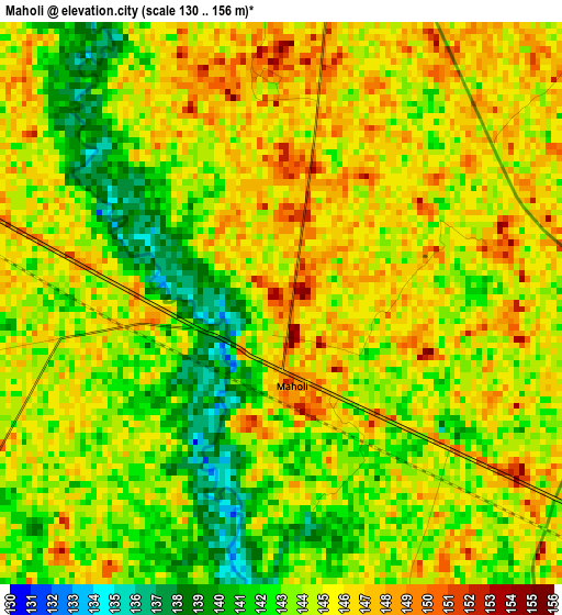 Maholi elevation map