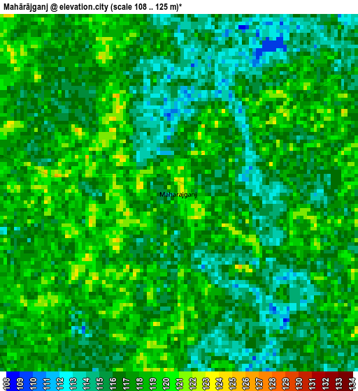 Mahārājganj elevation map