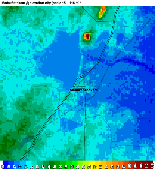 Madurāntakam elevation map