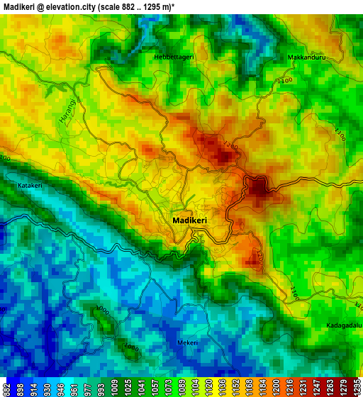 Madikeri elevation map