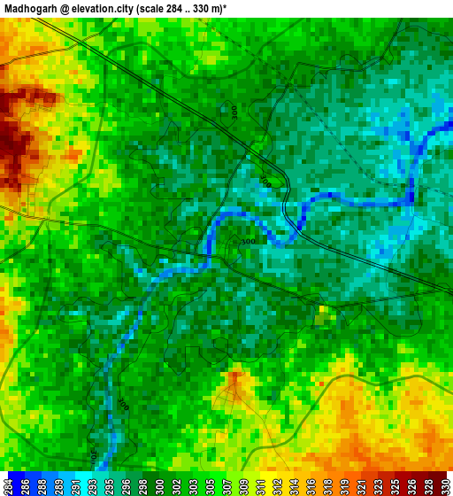 Madhogarh elevation map