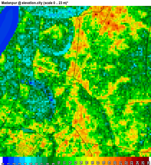 Madanpur elevation map