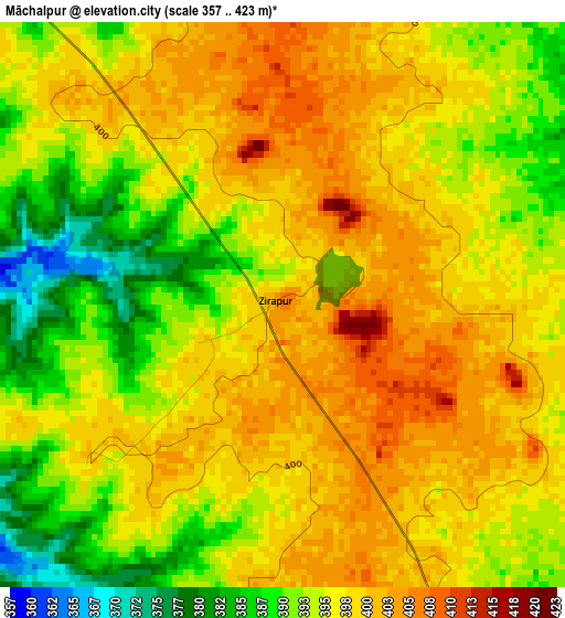 Māchalpur elevation map