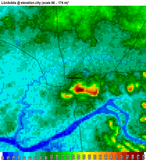 Lūnāvāda elevation map